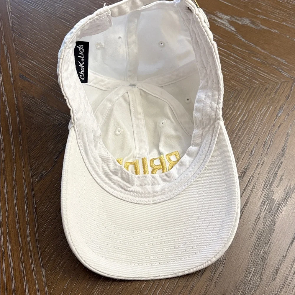 BRIDE White with gold embroidered ball cap hat